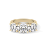 Round Cut 1.92 Carat Moissanite Ring – Three Stones Setting in Gold
