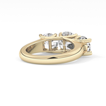 Round Cut 1.92 Carat Moissanite Ring – Three Stones Setting in Gold