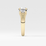 Round Cut 1.92 Carat Moissanite Ring – Three Stones Setting in Gold