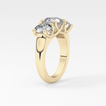 Round Cut 1.92 Carat Moissanite Ring – Three Stones Setting in Gold
