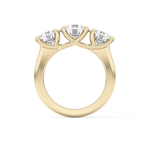 Round Cut 1.92 Carat Moissanite Ring – Three Stones Setting in Gold