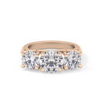Round Cut 1.92 Carat Moissanite Ring – Three Stones Setting in Gold