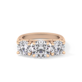Round Cut 1.92 Carat Moissanite Ring – Three Stones Setting in Gold