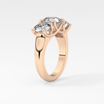 Round Cut 1.92 Carat Moissanite Ring – Three Stones Setting in Gold