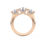 Round Cut 1.92 Carat Moissanite Ring – Three Stones Setting in Gold