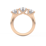Round Cut 1.92 Carat Moissanite Ring – Three Stones Setting in Gold