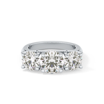 Round Cut 1.92 Carat Moissanite Ring – Three Stones Setting in Gold