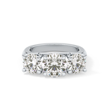 Round Cut 1.92 Carat Moissanite Ring – Three Stones Setting in Gold