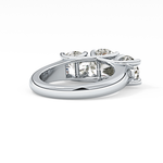 Round Cut 1.92 Carat Moissanite Ring – Three Stones Setting in Gold