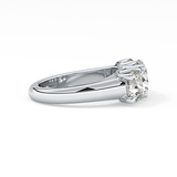 Round Cut 1.92 Carat Moissanite Ring – Three Stones Setting in Gold