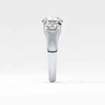 Round Cut 1.92 Carat Moissanite Ring – Three Stones Setting in Gold