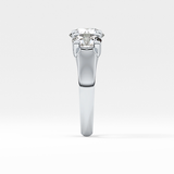 Round Cut 1.92 Carat Moissanite Ring – Three Stones Setting in Gold