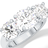 Round Cut 1.92 Carat Moissanite Ring – Three Stones Setting in Gold