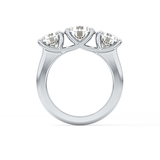 Round Cut 1.92 Carat Moissanite Ring – Three Stones Setting in Gold