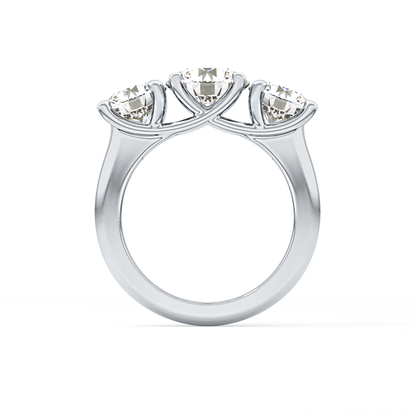 Round Cut 1.92 Carat Moissanite Ring – Three Stones Setting in Gold