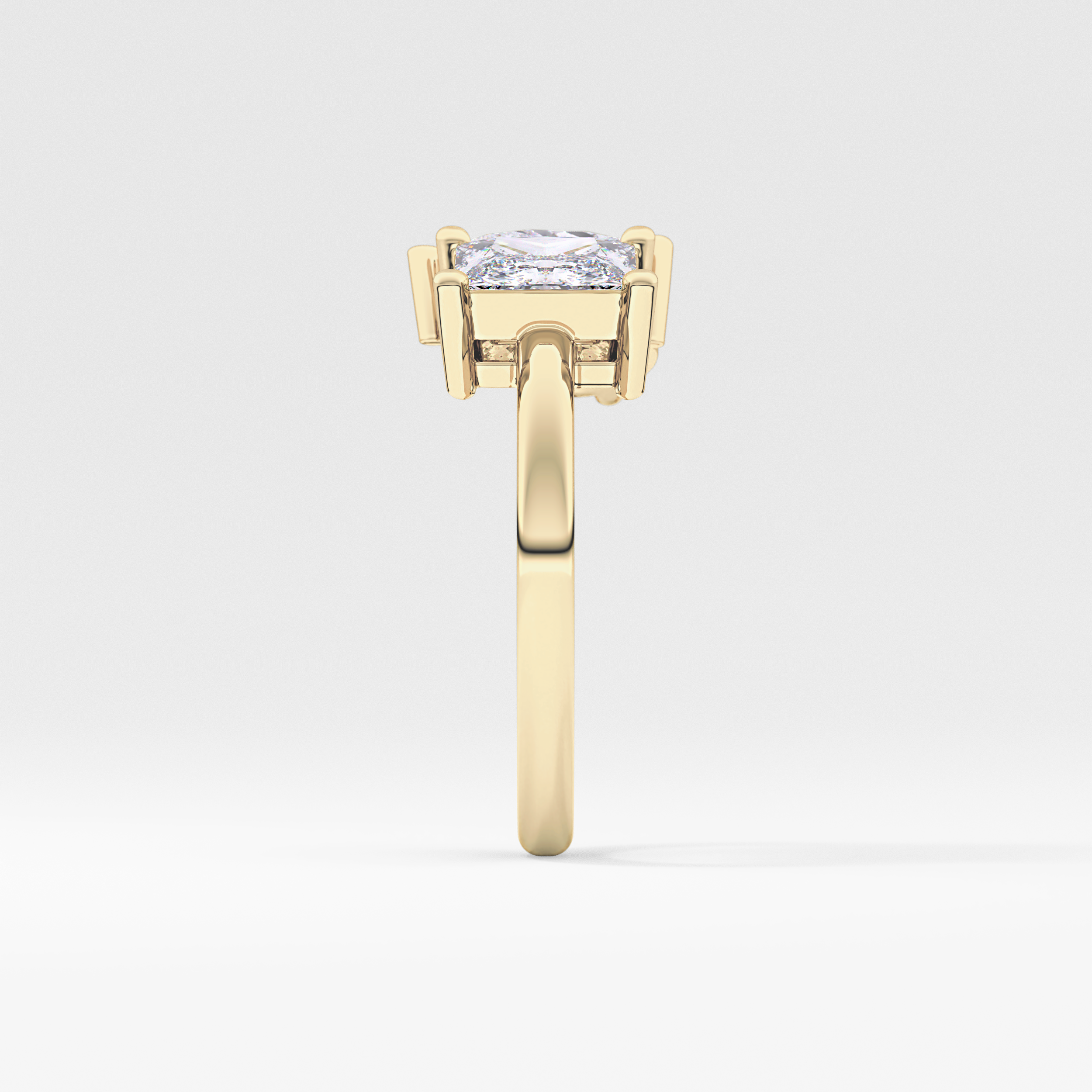 Pear & Princess Cut 2.38 Carat Moissanite Ring – Double Stones Setting in Gold