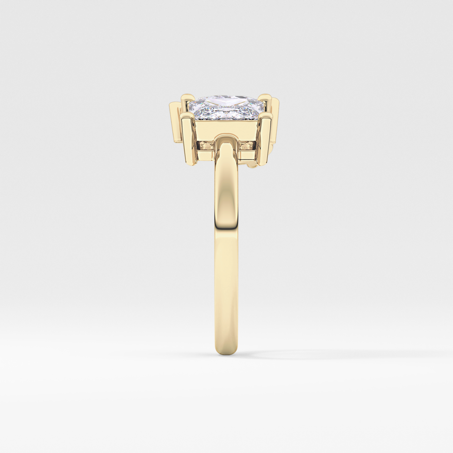 Pear & Princess Cut 2.38 Carat Moissanite Ring – Double Stones Setting in Gold