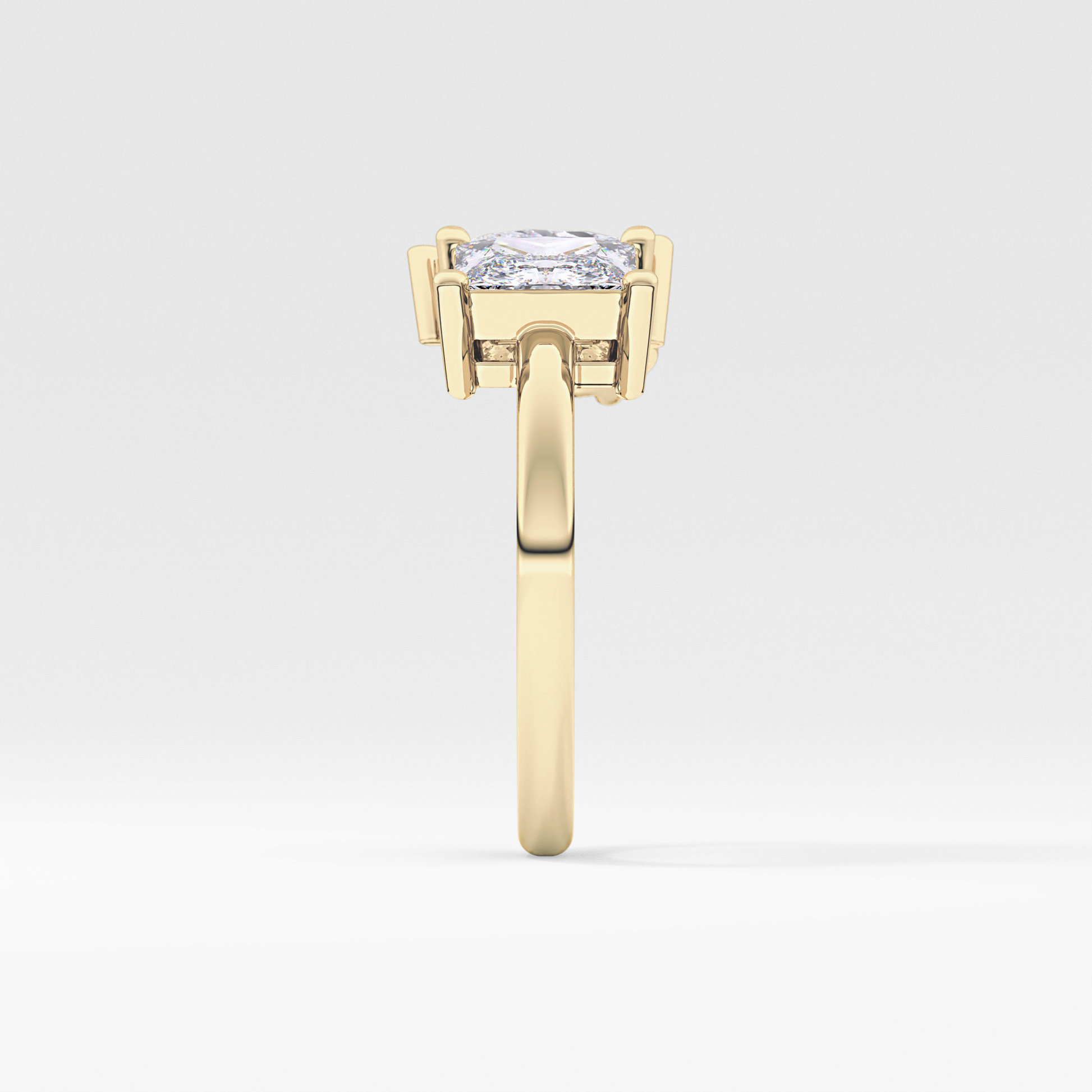 Pear & Princess Cut 2.38 Carat Moissanite Ring – Double Stones Setting in Gold