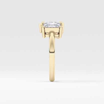 Pear & Princess Cut 2.38 Carat Moissanite Ring – Double Stones Setting in Gold