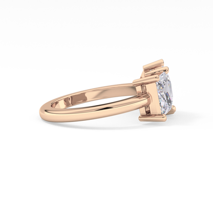Pear & Princess Cut 2.38 Carat Moissanite Ring – Double Stones Setting in Gold
