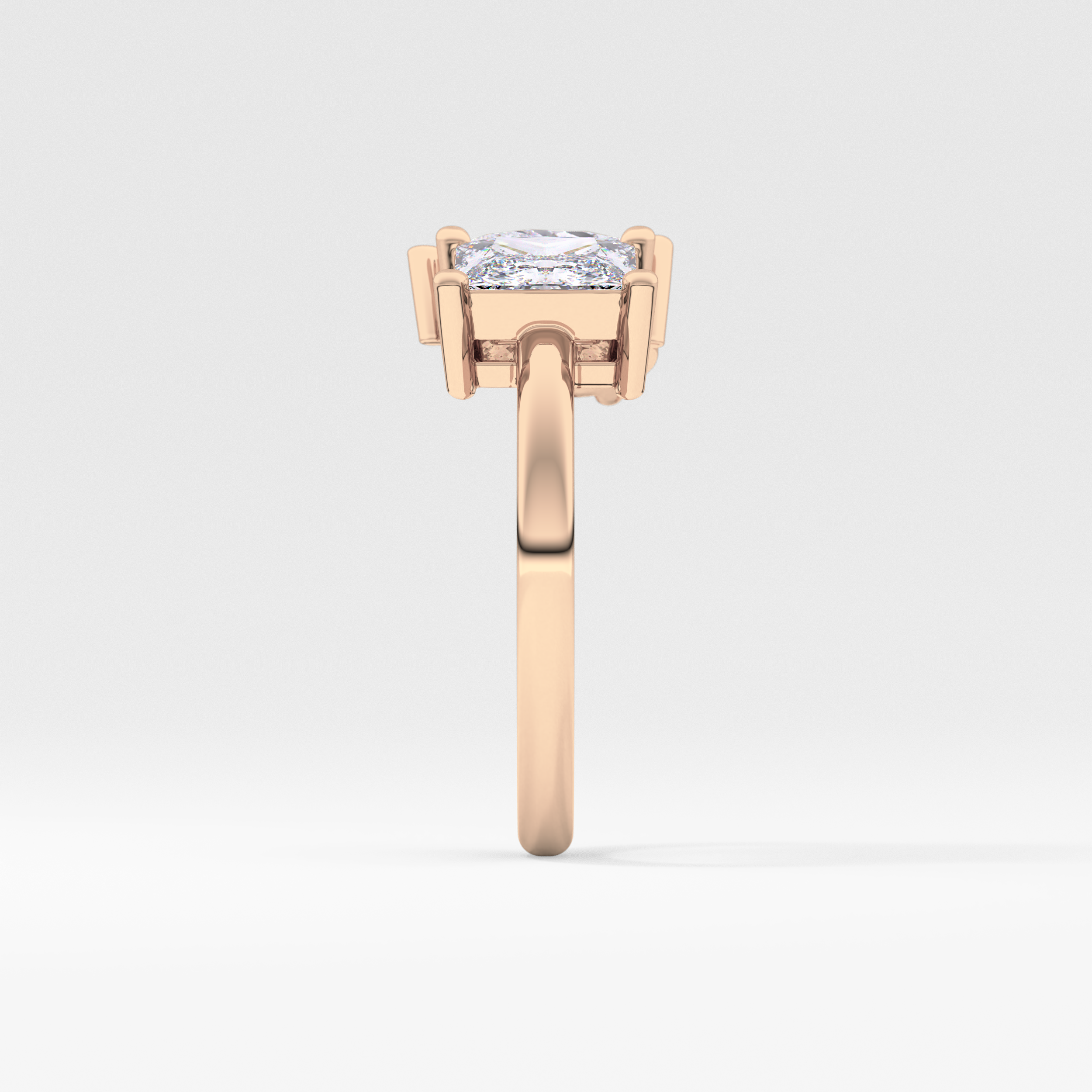Pear & Princess Cut 2.38 Carat Moissanite Ring – Double Stones Setting in Gold