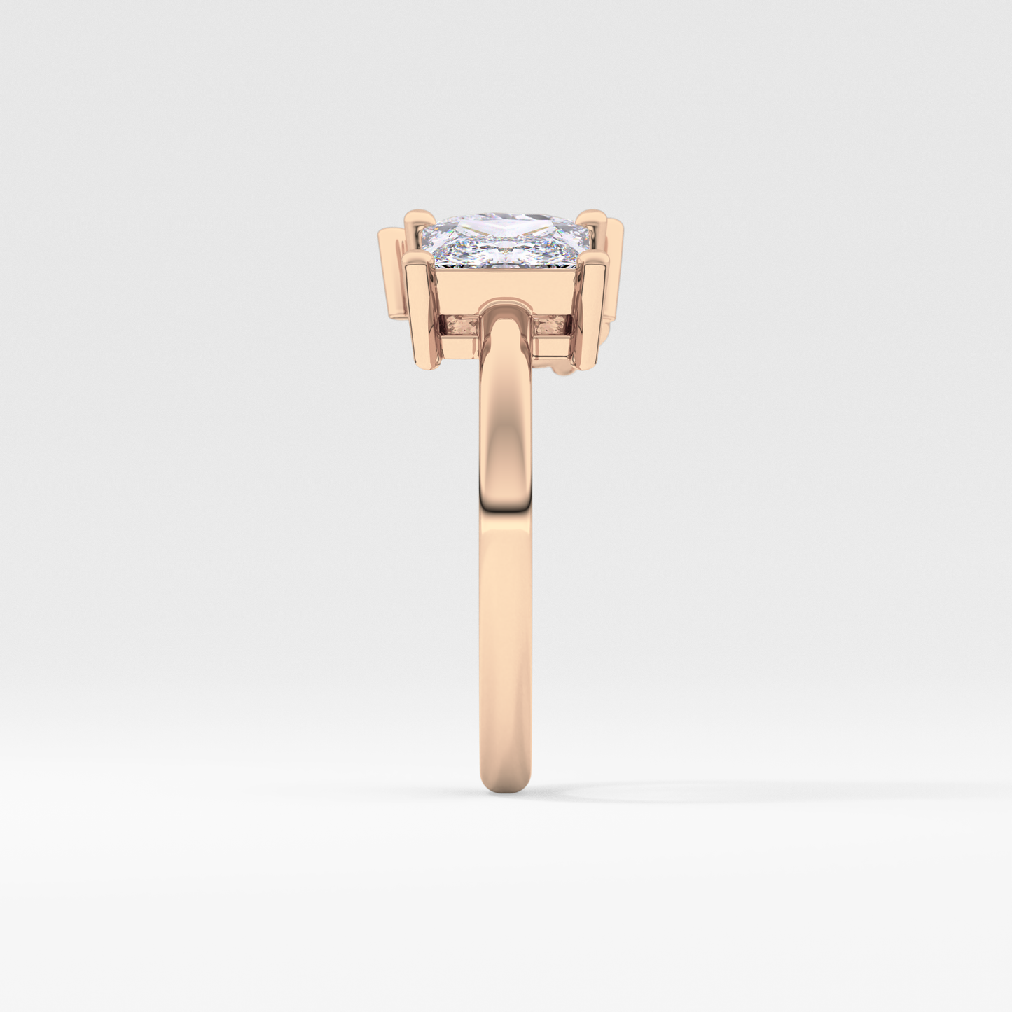 Pear & Princess Cut 2.38 Carat Moissanite Ring – Double Stones Setting in Gold