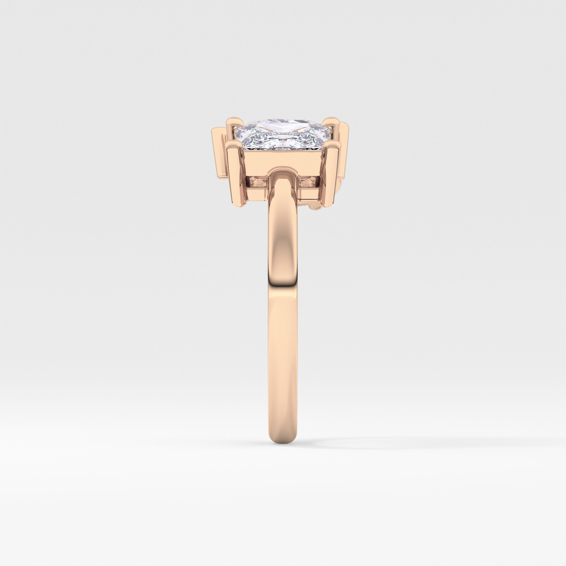 Pear & Princess Cut 2.38 Carat Moissanite Ring – Double Stones Setting in Gold