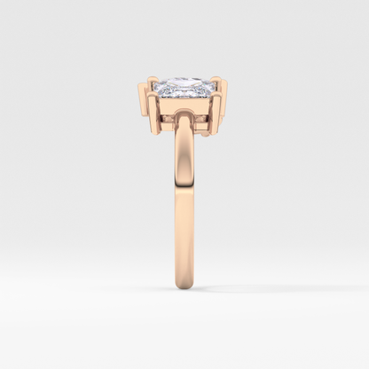 Pear & Princess Cut 2.38 Carat Moissanite Ring – Double Stones Setting in Gold