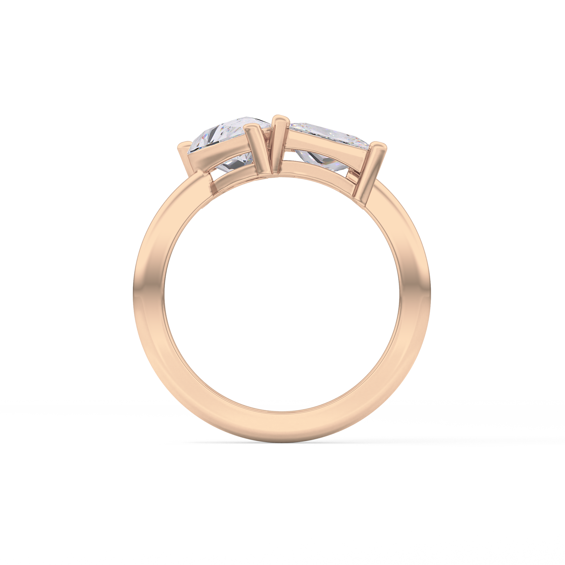 Pear & Princess Cut 2.38 Carat Moissanite Ring – Double Stones Setting in Gold