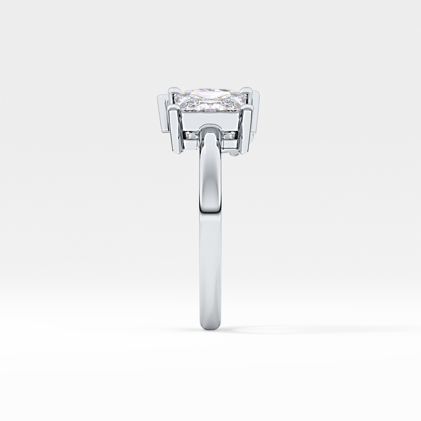 Pear & Princess Cut 2.38 Carat Moissanite Ring – Double Stones Setting in Gold