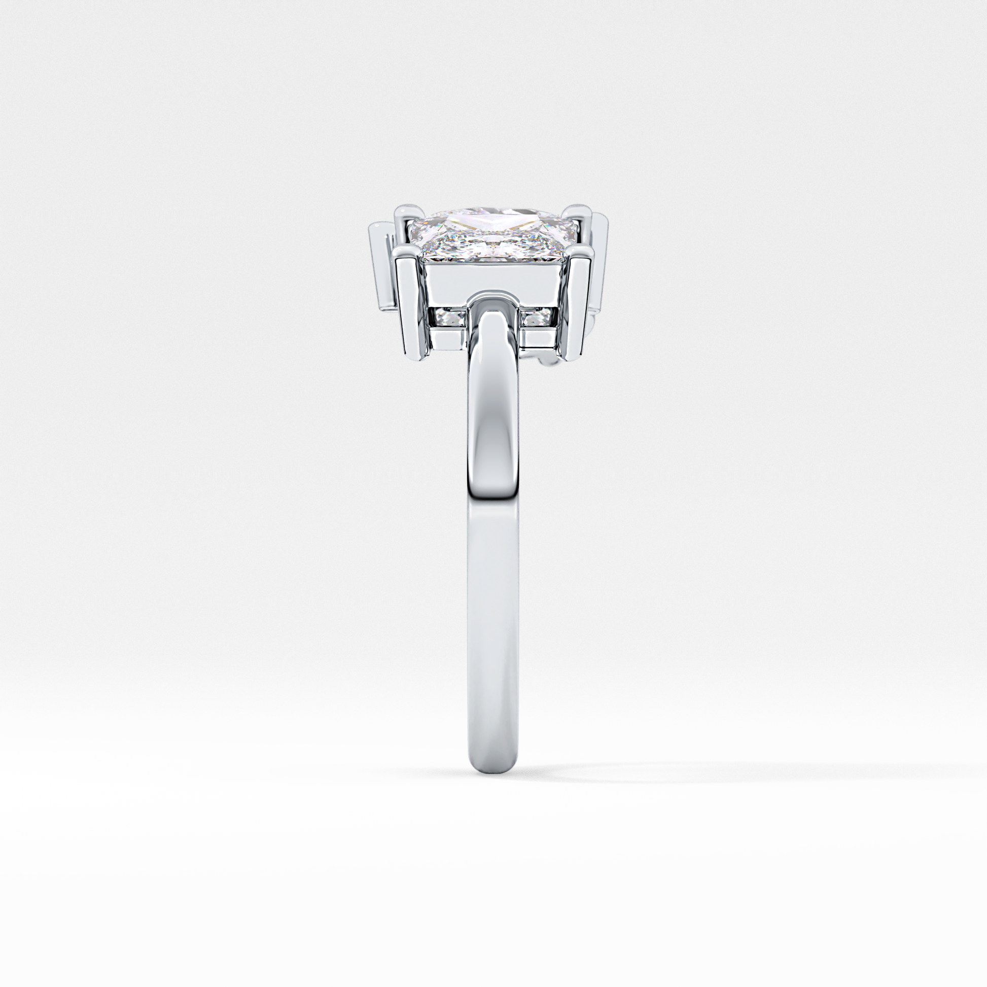 Pear & Princess Cut 2.38 Carat Moissanite Ring – Double Stones Setting in Gold