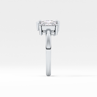 Pear & Princess Cut 2.38 Carat Moissanite Ring – Double Stones Setting in Gold