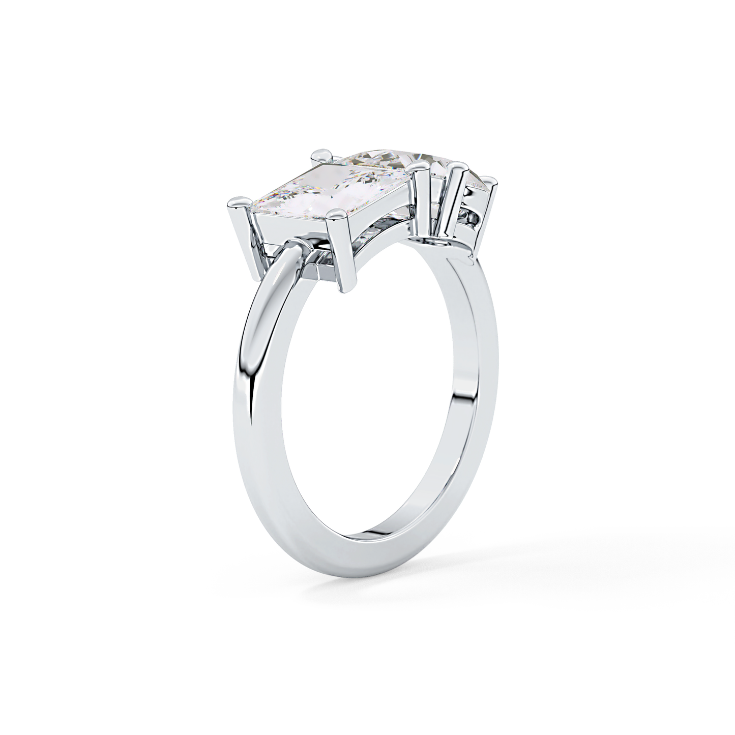 Pear & Princess Cut 2.38 Carat Moissanite Ring – Double Stones Setting in Gold