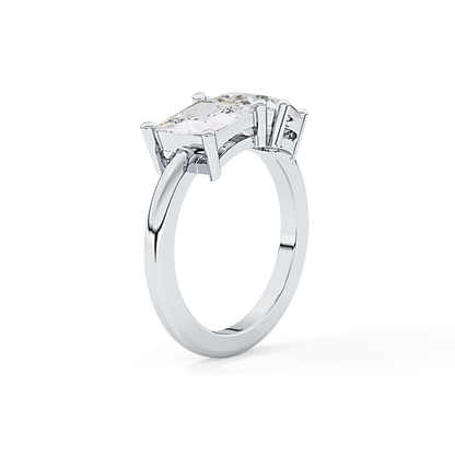 Pear & Princess Cut 2.38 Carat Moissanite Ring – Double Stones Setting in Gold
