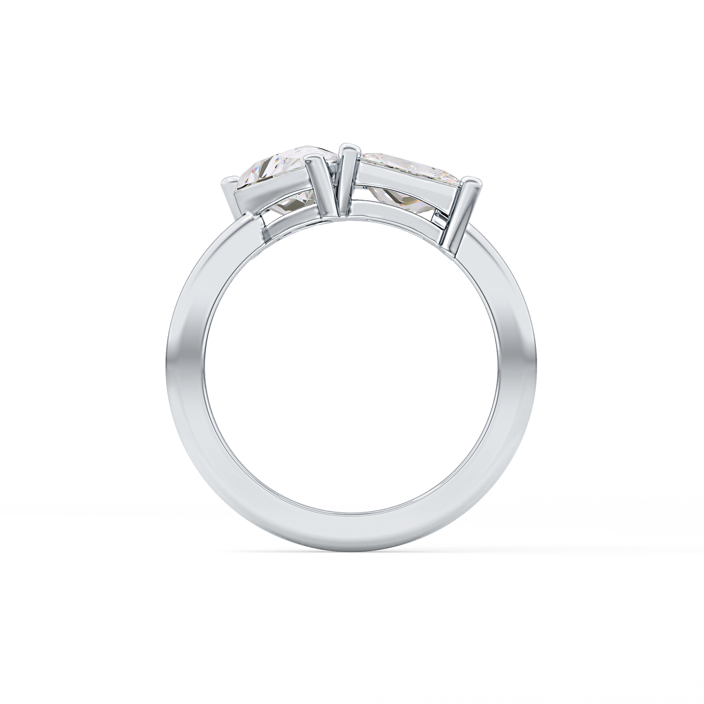 Pear & Princess Cut 2.38 Carat Moissanite Ring – Double Stones Setting in Gold