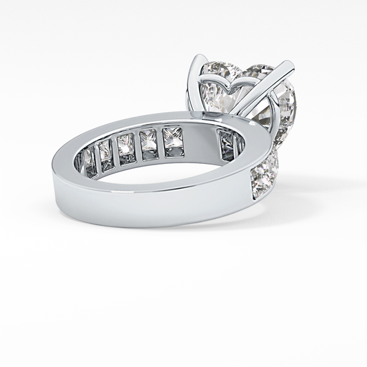 Heart Cut 6.63 Carat Moissanite Ring – Pave Setting in Gold
