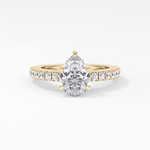 Pear Cut 1.81 Carat Moissanite Ring – Pave Setting in Gold