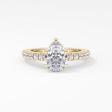 Pear Cut 1.81 Carat Moissanite Ring – Pave Setting in Gold