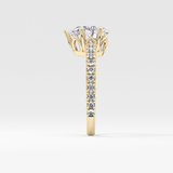 Pear Cut 1.81 Carat Moissanite Ring – Pave Setting in Gold