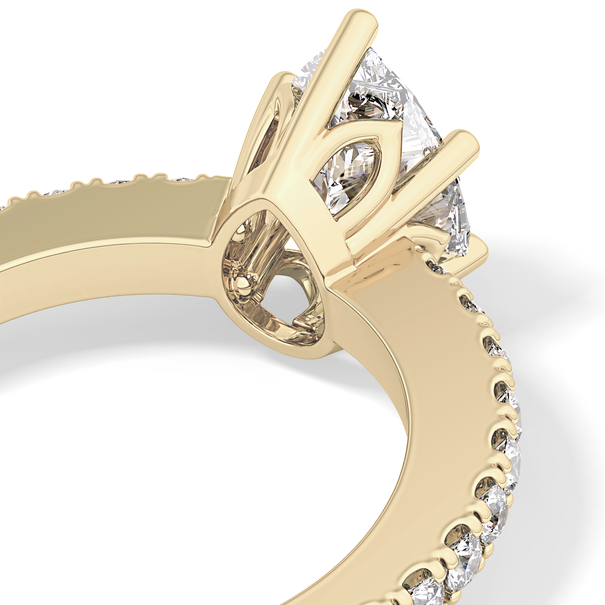 Pear Cut 1.81 Carat Moissanite Ring – Pave Setting in Gold