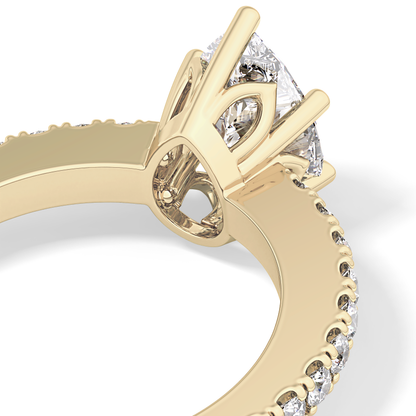 Pear Cut 1.81 Carat Moissanite Ring – Pave Setting in Gold