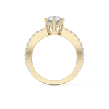 Pear Cut 1.81 Carat Moissanite Ring – Pave Setting in Gold