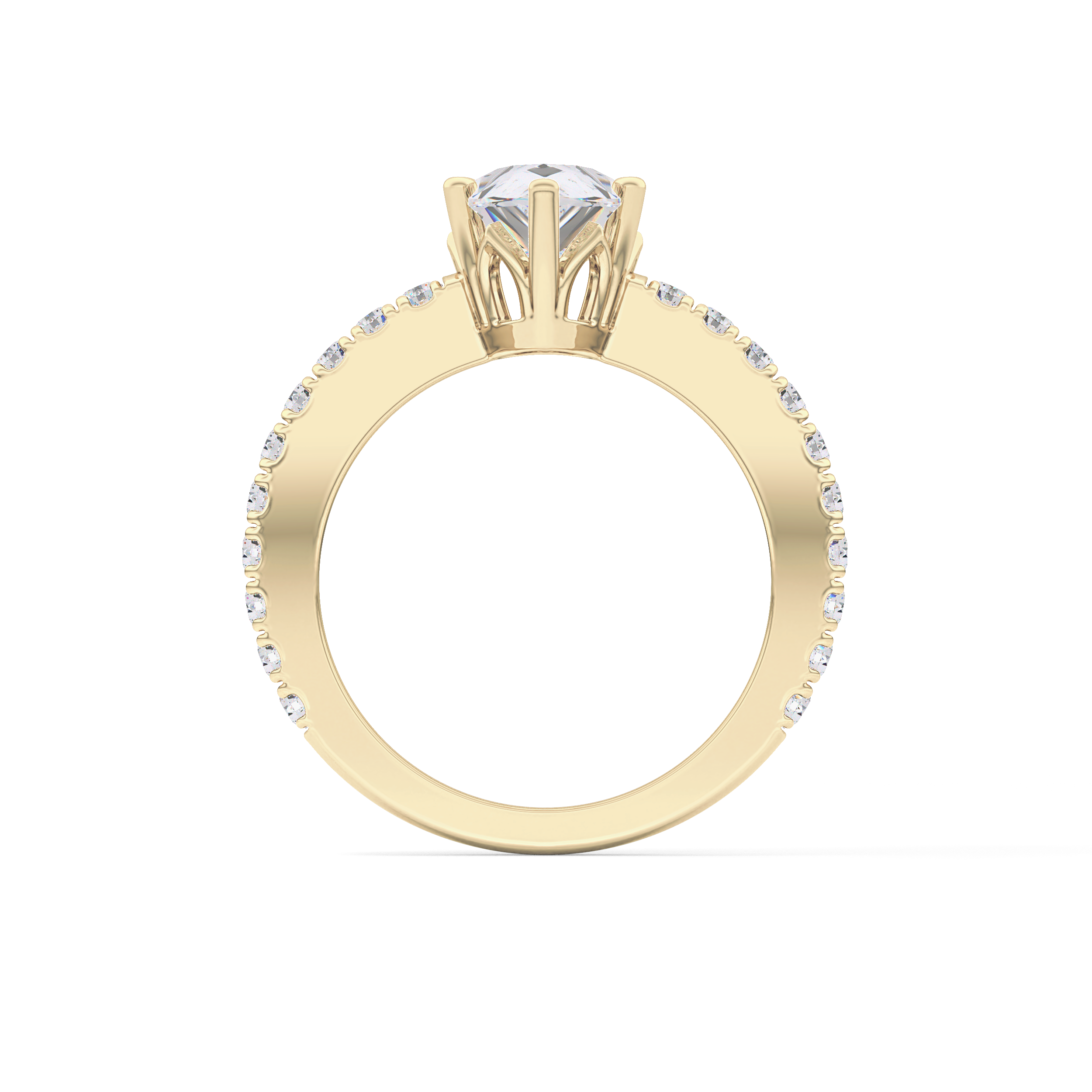 Pear Cut 1.81 Carat Moissanite Ring – Pave Setting in Gold