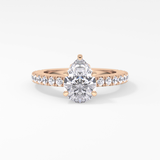 Pear Cut 1.81 Carat Moissanite Ring – Pave Setting in Gold
