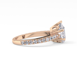 Pear Cut 1.81 Carat Moissanite Ring – Pave Setting in Gold