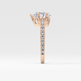 Pear Cut 1.81 Carat Moissanite Ring – Pave Setting in Gold