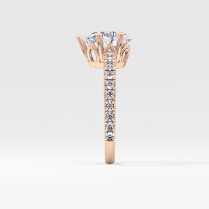 Pear Cut 1.81 Carat Moissanite Ring – Pave Setting in Gold