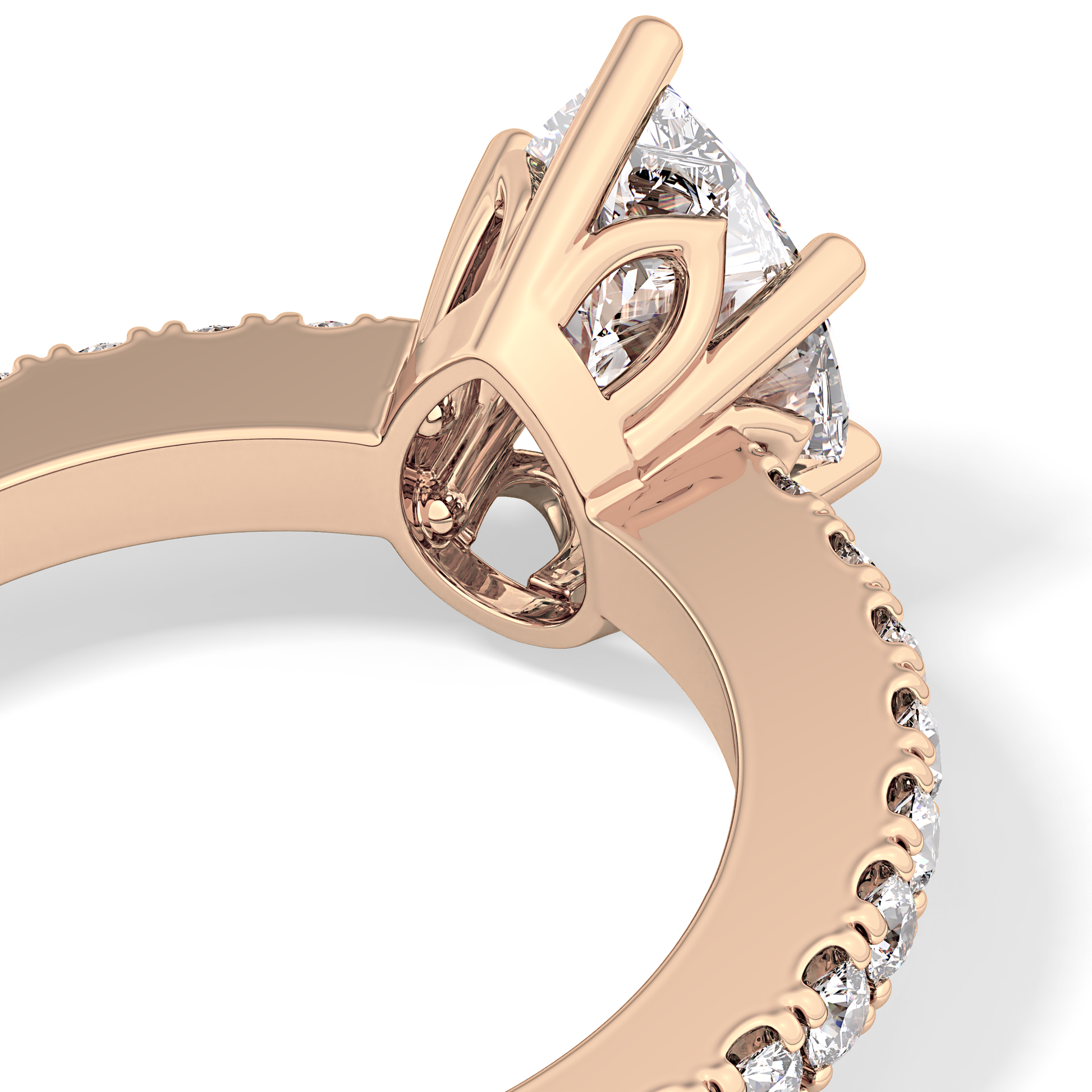 Pear Cut 1.81 Carat Moissanite Ring – Pave Setting in Gold