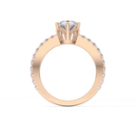 Pear Cut 1.81 Carat Moissanite Ring – Pave Setting in Gold