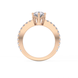 Pear Cut 1.81 Carat Moissanite Ring – Pave Setting in Gold